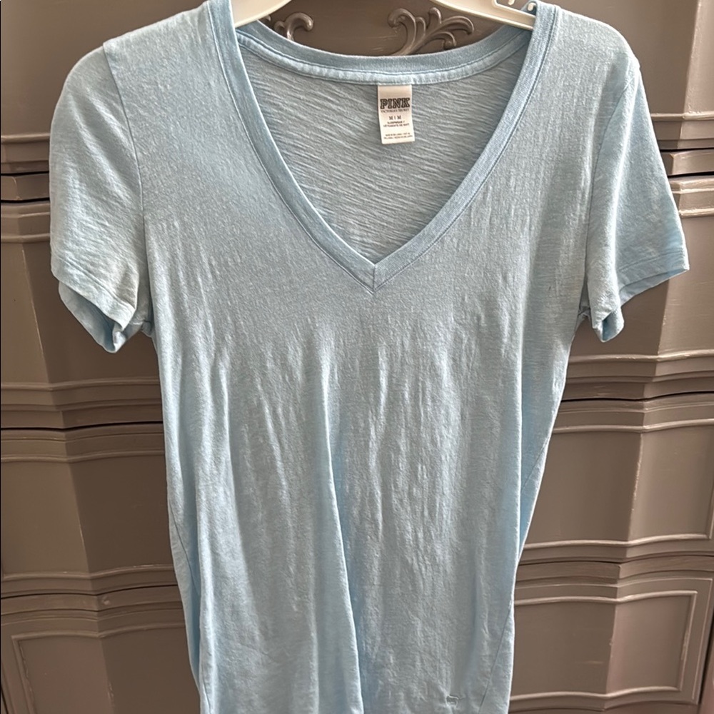 Light Blue V-Neck T-Shirt